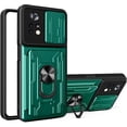 thumbnail image 1 of Case for Xiaomi Poco X4 Pro 5G with Card Holder, Heavy Duty Protection Phone Case with Magnetic Ring Kickstand Slide Camera Cover for Xiaomi Poco X4 Pro 5G LJK Green, 1 of 9