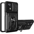 thumbnail image 1 of Case for Xiaomi Poco X4 Pro 5G with Card Holder, Heavy Duty Protection Phone Case with Magnetic Ring Kickstand Slide Camera Cover for Xiaomi Poco X4 Pro 5G LJK Black, 1 of 8