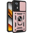 thumbnail image 1 of Case for Xiaomi Poco X4 Pro 5G with Slide Camera Cover, Heavy Duty Military Grade Protection Phone Case Built-in 360° Rotate Ring Stand for Xiaomi Poco X4 Pro 5G SJ Rose Gold, 1 of 7