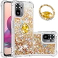 thumbnail image 1 of Case for Xiaomi Redmi Note 10 4G (Not 5G)/Redmi Note 10S with Creativity Clear Quicksand Glitter Flowing Floating Soft w/Stand Bling Diamond Sparkle Phone Case for Redmi Note 10S  Golden, 1 of 14