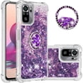 thumbnail image 1 of Case for Xiaomi Redmi Note 10 4G (Not 5G)/Redmi Note 10S with Creativity Clear Quicksand Glitter Flowing Floating Soft w/Stand Bling Diamond Sparkle Phone Case for Redmi Note 10S  Purple, 1 of 14