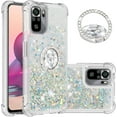 thumbnail image 1 of Case for Xiaomi Redmi Note 10 4G (Not 5G)/Redmi Note 10S with Creativity Clear Quicksand Glitter Flowing Floating Soft w/Stand Bling Diamond Sparkle Phone Case for Redmi Note 10S  Silver, 1 of 14
