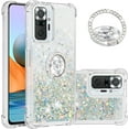 thumbnail image 1 of Case for Xiaomi Redmi Note 10 Pro/Note 10 Pro Max with Creativity Clear Quicksand Glitter Flowing Floating Soft w/Stand Bling Diamond Sparkle Phone Cover for Redmi Note 10 Pro  Silver, 1 of 14
