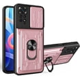thumbnail image 1 of Case for Xiaomi Redmi Note 11 4G with Card Holder, Heavy Duty Protection Phone Case with Magnetic Ring Kickstand Slide Camera Cover for Xiaomi Redmi Note 11 4G/Note 11S 4G LJK Rose Gold, 1 of 8