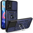 thumbnail image 1 of Case for Xiaomi Redmi Note 11 Pro with Slide Camera Cover, Military Grade Heavy Duty Protection Phone Case Cover with Magnetic Ring Kickstand for Mi Redmi Note 11 Pro+ SJ Blue, 1 of 8