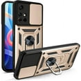 thumbnail image 1 of Case for Xiaomi Redmi Note 11 Pro with Slide Camera Cover, Military Grade Heavy Duty Protection Phone Case Cover with Magnetic Ring Kickstand for Mi Redmi Note 11 Pro+ SJ Gold, 1 of 8