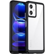 Case for Xiaomi Redmi Note 12 Phone Case Slim Dropproof [Defend from Drop/Scratch/Slip/Fingerprint] Clear Acrylic Hard Back Soft TPU Bumper Hybrid Phone Cover for Xiaomi Redmi Note 12-Black