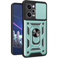 thumbnail image 1 of Case for Xiaomi Redmi Note 12 Pro+ with Slide Camera Cover, Military Grade Drop Protective Phone Cover Case with Ring Kickstand for Xiaomi Redmi Note 12 Pro Plus SJ Green, 1 of 17