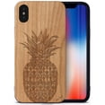 thumbnail image 1 of Case Yard Wooden Case Outside Soft TPU Silicone Slim Fit Shockproof Wood Phone Cover for Girls Boys Men and Women Supports Wireless Charging Ornamental Pineapple Design case for iPhone-XS-Max, 1 of 7