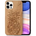thumbnail image 1 of Case Yard Wooden Case Outside Soft TPU Silicone Slim Fit Shockproof Wood Phone Cover for Girls Boys Men and Women Supports Wireless Charging Pineapple Express Design case for iPhone-11-Pro-Max, 1 of 7