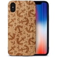 thumbnail image 1 of Case Yard Wooden Case Outside Soft TPU Silicone, Slim Fit Shockproof Wood Protective Phone Cover for Girls Boys Men and Women, Supports Wireless Charging Anchor Pattern Design case for iPhone-XS-Max, 1 of 7