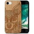 thumbnail image 1 of Case Yard Wooden Case Outside Soft TPU Silicone, Slim Fit Shockproof Wood Protective Phone Cover for Girls Boys Men and Women, Supports Wireless Charging Chihuahua Design case for iPhone-SE, 1 of 7