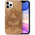 thumbnail image 1 of Case Yard Wooden Case Outside Soft TPU Silicone, Slim Fit Shockproof Wood Protective Phone Cover for Girls Boys Men and Women, Supports Wireless Charging Illuminati Design case for iPhone-11-Pro-Max, 1 of 7