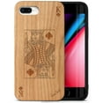 thumbnail image 1 of Case Yard Wooden Case Outside Soft TPU Silicone, Slim Fit Shockproof Wood Protective Phone Cover for Girls Boys Men and Women, Supports Wireless Charging King of Spade Design case for iPhone-8-Plus, 1 of 7