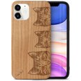 thumbnail image 1 of Case Yard Wooden Case Outside Soft TPU Silicone, Slim Fit Shockproof Wood Protective Phone Cover for Girls Boys Men and Women, Supports Wireless Charging Kittens Design case for iPhone-11, 1 of 7