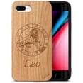 thumbnail image 1 of Case Yard Wooden Case Outside Soft TPU Silicone, Slim Fit Shockproof Wood Protective Phone Cover for Girls Boys Men and Women, Supports Wireless Charging Leo Sign Design case for iPhone-8-Plus, 1 of 7