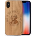 thumbnail image 1 of Case Yard Wooden Case Outside Soft TPU Silicone, Slim Fit Shockproof Wood Protective Phone Cover for Girls Boys Men and Women, Supports Wireless Charging Washington Seal Design case for iPhone-X, 1 of 7