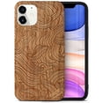 thumbnail image 1 of Case Yard Wooden Case Outside Soft TPU Silicone, Slim Fit Shockproof Wood Protective Phone Cover for Girls Boys Men and Women, Supports Wireless Charging Wave Pattern Design case for iPhone-12-Mini, 1 of 7