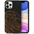 thumbnail image 1 of Case Yard Wooden Case for iPhone-11-Pro Soft TPU Silicone cover Slim Fit Shockproof Wood Protective Phone Cover for Girls Boys Men and Women Supports Wireless Charging Eagle Design, 1 of 7