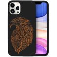 thumbnail image 1 of Case Yard Wooden Case for iPhone-11-Pro Soft TPU Silicone cover Slim Fit Shockproof Wood Protective Phone Cover for Girls Boys Men and Women Supports Wireless Charging Eagle Sketch Design, 1 of 7