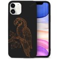 thumbnail image 1 of Case Yard Wooden Case for iPhone-11 Soft TPU Silicone cover Slim Fit Shockproof Wood Protective Phone Cover for Girls Boys Men and Women Supports Wireless Charging Ara Parrot Design, 1 of 7
