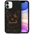 thumbnail image 1 of Case Yard Wooden Case for iPhone-12-Mini Soft TPU Silicone cover Slim Fit Shockproof Wood Protective Phone Cover for Girls Boys Men and Women Supports Wireless Charging I am a Bully Design, 1 of 7