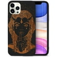 thumbnail image 1 of Case Yard Wooden Case for iPhone-12-Pro-Max Soft TPU Silicone cover Slim Fit Shockproof Wood Protective Phone Cover for Girls Boys Men and Women Supports Wireless Charging Demon Girl Design, 1 of 7