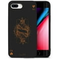 thumbnail image 1 of Case Yard Wooden Case for iPhone-8-Plus Soft TPU Silicone cover Slim Fit Shockproof Wood Protective Phone Cover for Girls Boys Men and Women Supports Wireless Charging King of Hearts Design, 1 of 7
