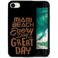 thumbnail image 1 of Case Yard Wooden Case for iPhone-SE Soft TPU Silicone cover Slim Fit Shockproof Wood Protective Phone Cover for Girls Boys Men and Women Supports Wireless Charging Miami Beach Great Day Design, 1 of 7