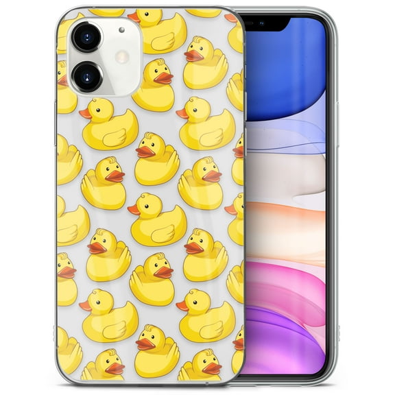 Case Yard iPhone-11 Case Clear Soft & Flexible TPU Ultra Low Profile Slim Fit Thin Shockproof Transparent Bumper Protective Cover Drop Protective Cell Phone Cases (Ducky Pattern)