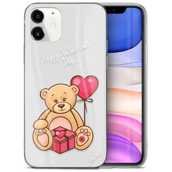 Case Yard iPhone-11 Case Clear Soft & Flexible TPU Ultra Low Profile Slim Fit Thin Shockproof Transparent Bumper Protective Cover Drop Protective Cell Phone Cases (Happy V Day)