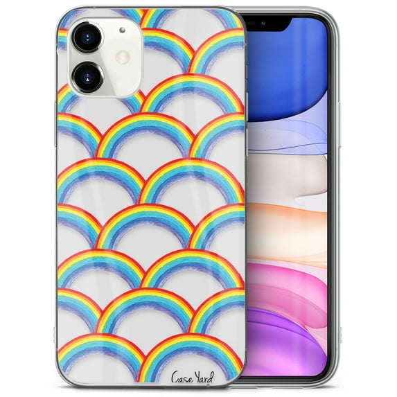 Case Yard iPhone-11 Case Clear Soft & Flexible TPU Ultra Low Profile Slim Fit Thin Shockproof Transparent Bumper Protective Cover Drop Protective Cell Phone Cases (Rainbow Pattern)