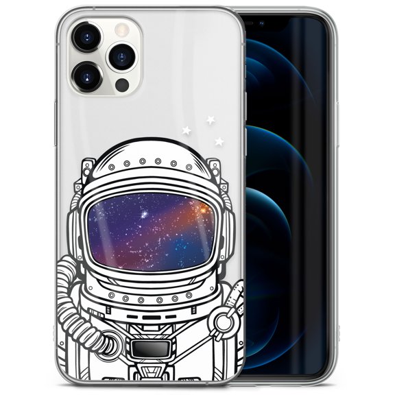 Case Yard iPhone-11-Pro-Max Case Clear Soft & Flexible TPU Ultra Low Profile Slim Fit Thin Shockproof Transparent Bumper Protective Cover Drop Protective Cell Phone Cases (Astronaut Helmet)
