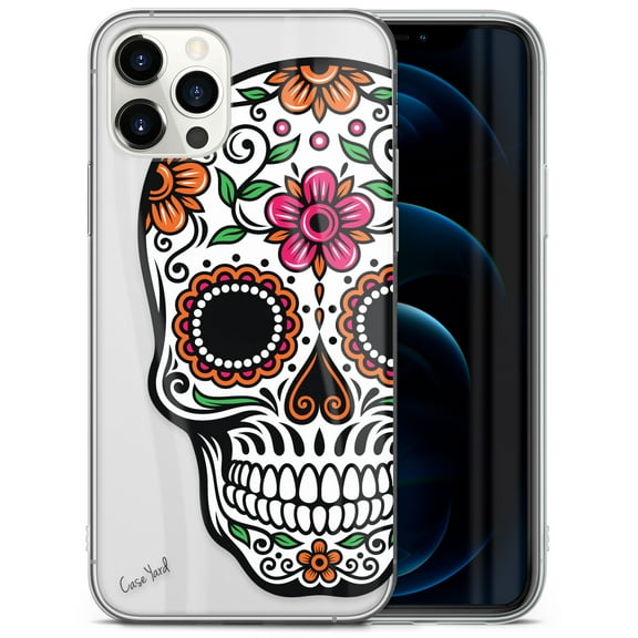 Case Yard iPhone-11-Pro-Max Case Clear Soft & Flexible TPU Ultra Low Profile Slim Fit Thin Shockproof Transparent Bumper Protective Cover Drop Protective Cell Phone Cases (Color Sugar Skull)