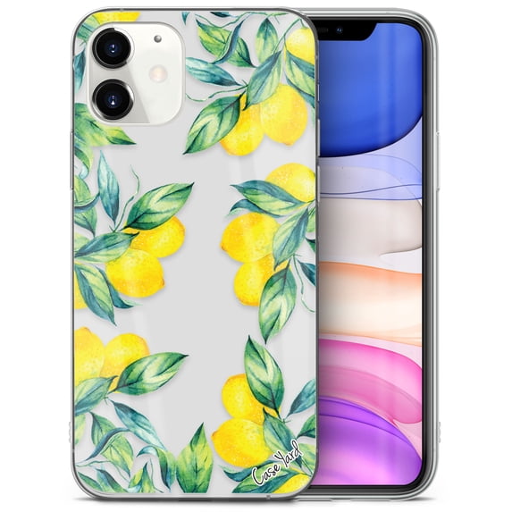 Case Yard iPhone-12-Mini Case Clear Soft & Flexible TPU Ultra Low Profile Slim Fit Thin Shockproof Transparent Bumper Protective Cover Drop Protective Cell Phone Cases (Lemons)
