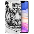 thumbnail image 1 of Case Yard iPhone-12-Mini Case Clear Soft & Flexible TPU Ultra Low Profile Slim Fit Thin Shockproof Transparent Bumper Protective Cover Drop Protective Cell Phone Cases (Tiger Sketch), 1 of 8