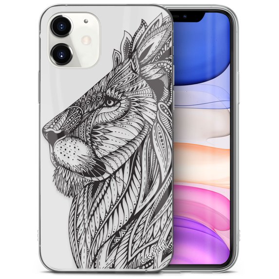 Case Yard iPhone-12-Mini Case Clear Soft & Flexible TPU Ultra Low Profile Slim Fit Thin Shockproof Transparent Bumper Protective Cover Drop Protective Cell Phone Cases (Tribal Leonesse)
