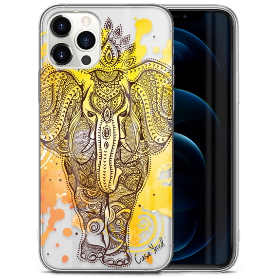Case Yard iPhone-12-Pro-Max Case Clear Soft & Flexible TPU Ultra Low Profile Slim Fit Thin Shockproof Transparent Bumper Protective Cover Drop Protective Cell Phone Cases (Elephant Stain)