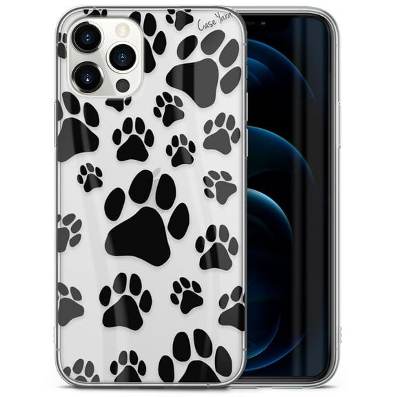 Case Yard iPhone-12-Pro-Max Case Clear Soft & Flexible TPU Ultra Low Profile Slim Fit Thin Shockproof Transparent Bumper Protective Cover Drop Protective Cell Phone Cases (Paws)