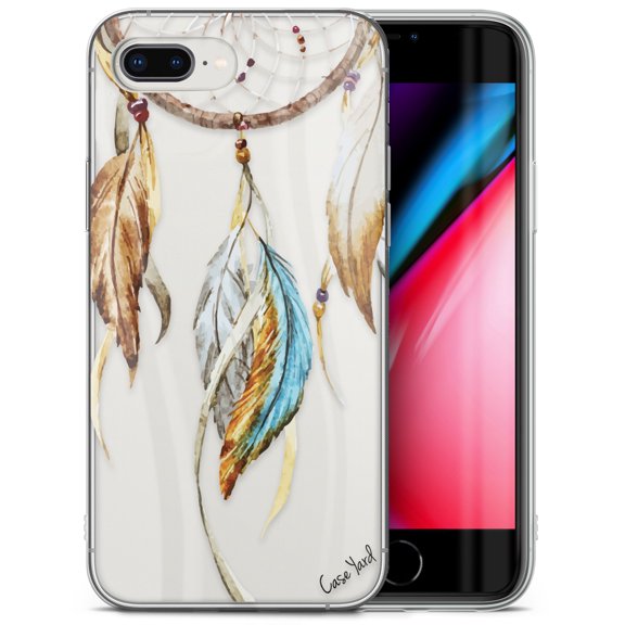 Case Yard iPhone-8-Plus Case Clear Soft & Flexible TPU Ultra Low Profile Slim Fit Thin Shockproof Transparent Bumper Protective Cover Drop Protective Cell Phone Cases (Watercolor Mandala)