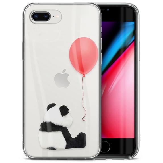 Case Yard iPhone-8-Plus Case Clear Soft & Flexible TPU Ultra Low Profile Slim Fit Thin Shockproof Transparent Bumper Protective Cover Drop Protective Cell Phone Cases (Sad Panda)