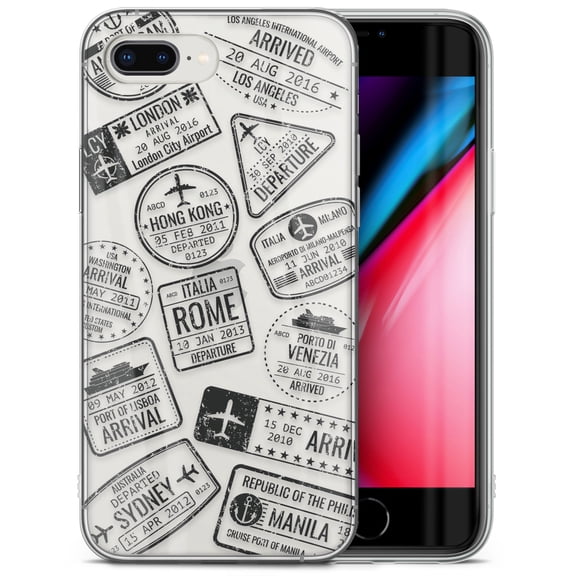 Case Yard iPhone-8-Plus Case Clear Soft & Flexible TPU Ultra Low Profile Slim Fit Thin Shockproof Transparent Bumper Protective Cover Drop Protective Cell Phone Cases (Travel Case)