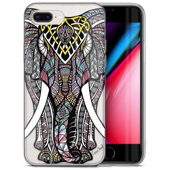 Case Yard iPhone-8-Plus Case Clear Soft & Flexible TPU Ultra Low Profile Slim Fit Thin Shockproof Transparent Bumper Protective Cover Drop Protective Cell Phone Cases (Zen Elephant)