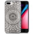 thumbnail image 1 of Case Yard iPhone-8-Plus Case Clear Soft & Flexible TPU Ultra Low Profile Slim Fit Thin Shockproof Transparent Bumper Protective Cover Drop Protective Cell Phone Cases (Floral Mandala), 1 of 8