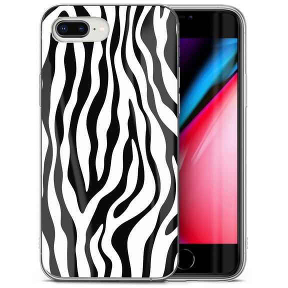 Case Yard iPhone-8-Plus Case Clear Soft & Flexible TPU Ultra Low Profile Slim Fit Thin Shockproof Transparent Bumper Protective Cover Drop Protective Cell Phone Cases (Zebra)