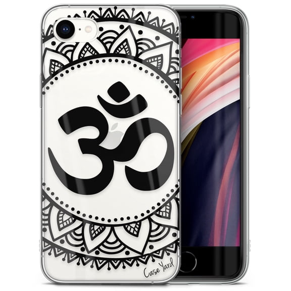 Case Yard iPhone-SE Case Clear Soft & Flexible TPU Ultra Low Profile Slim Fit Thin Shockproof Transparent Bumper Protective Cover Drop Protective Cell Phone Cases (Ohm Mandala)