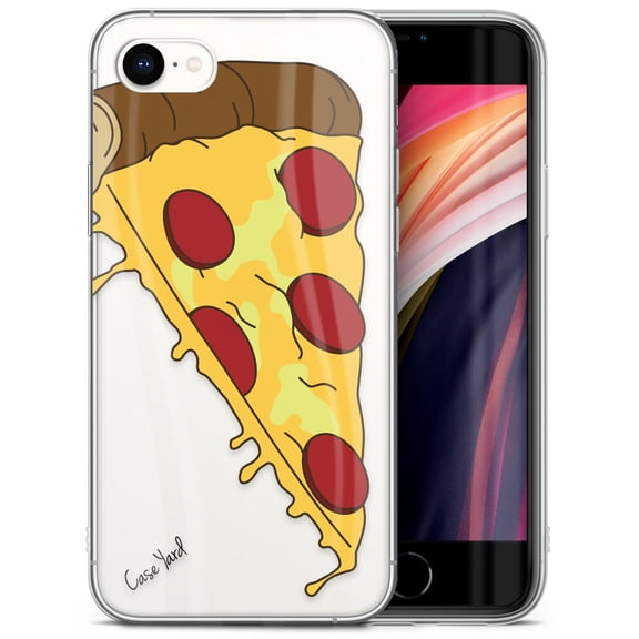 Case Yard iPhone-SE Case Clear Soft & Flexible TPU Ultra Low Profile Slim Fit Thin Shockproof Transparent Bumper Protective Cover Drop Protective Cell Phone Cases (Pizza Slice)