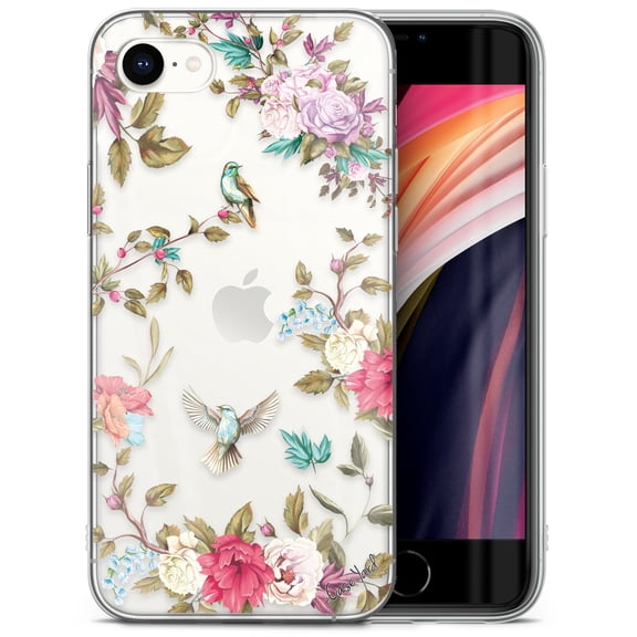 Case Yard iPhone-SE Case Clear Soft & Flexible TPU Ultra Low Profile Slim Fit Thin Shockproof Transparent Bumper Protective Cover Drop Protective Cell Phone Cases (Valley Birds)