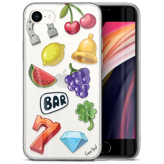 Case Yard iPhone-SE Case Clear Soft & Flexible TPU Ultra Low Profile Slim Fit Thin Shockproof Transparent Bumper Protective Cover Drop Protective Cell Phone Cases (Slot Machine)