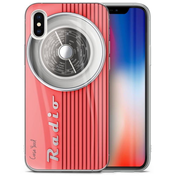 Case Yard iPhone-X Case Clear Soft & Flexible TPU Ultra Low Profile Slim Fit Thin Shockproof Transparent Bumper Protective Cover Drop Protective Cell Phone Cases (Radio)